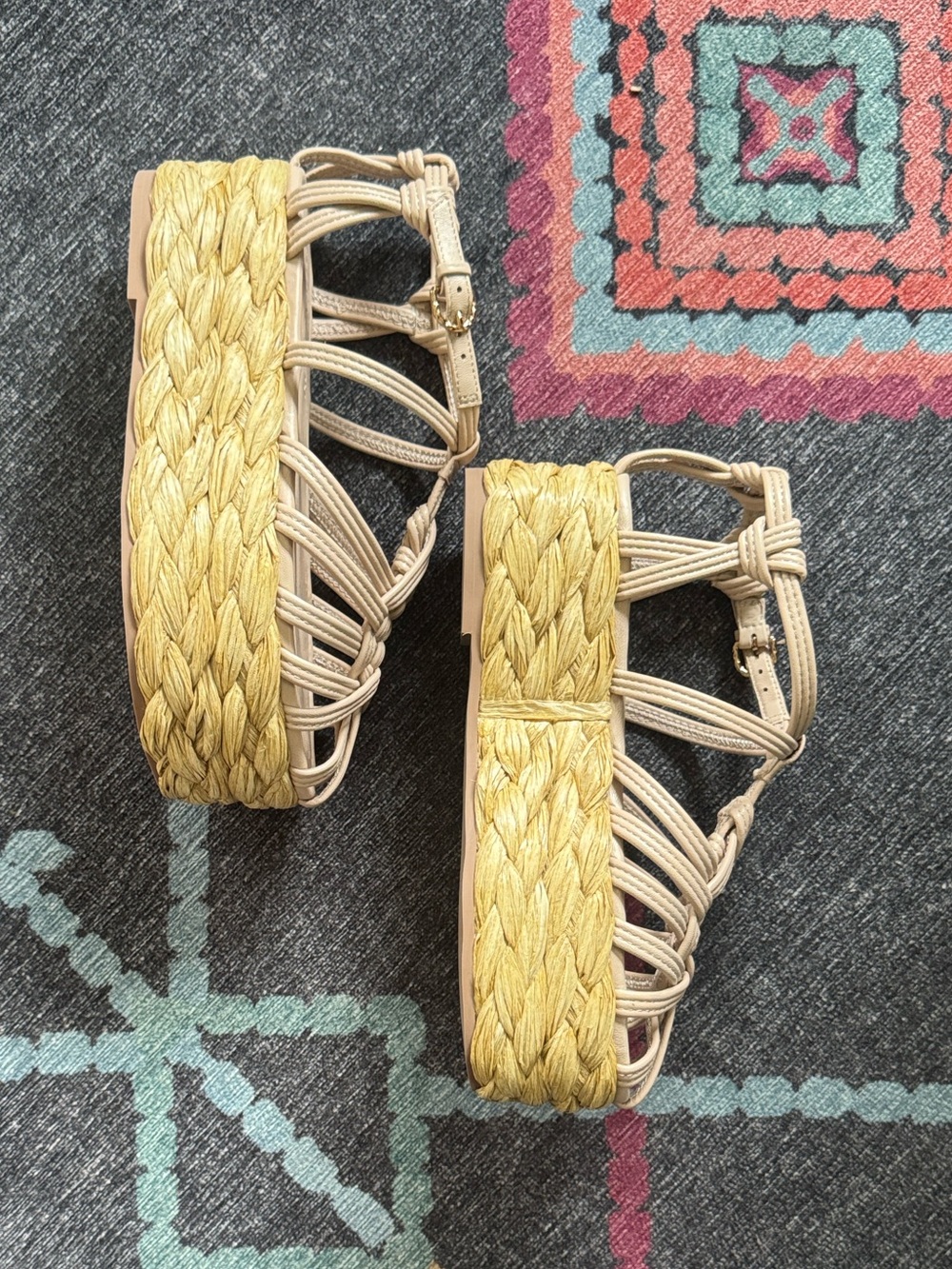 Ulla Johnson Viola Knotted Leather Platform Sandals Cream Size 7.5 (EU 37.5) - Picture 8 of 11